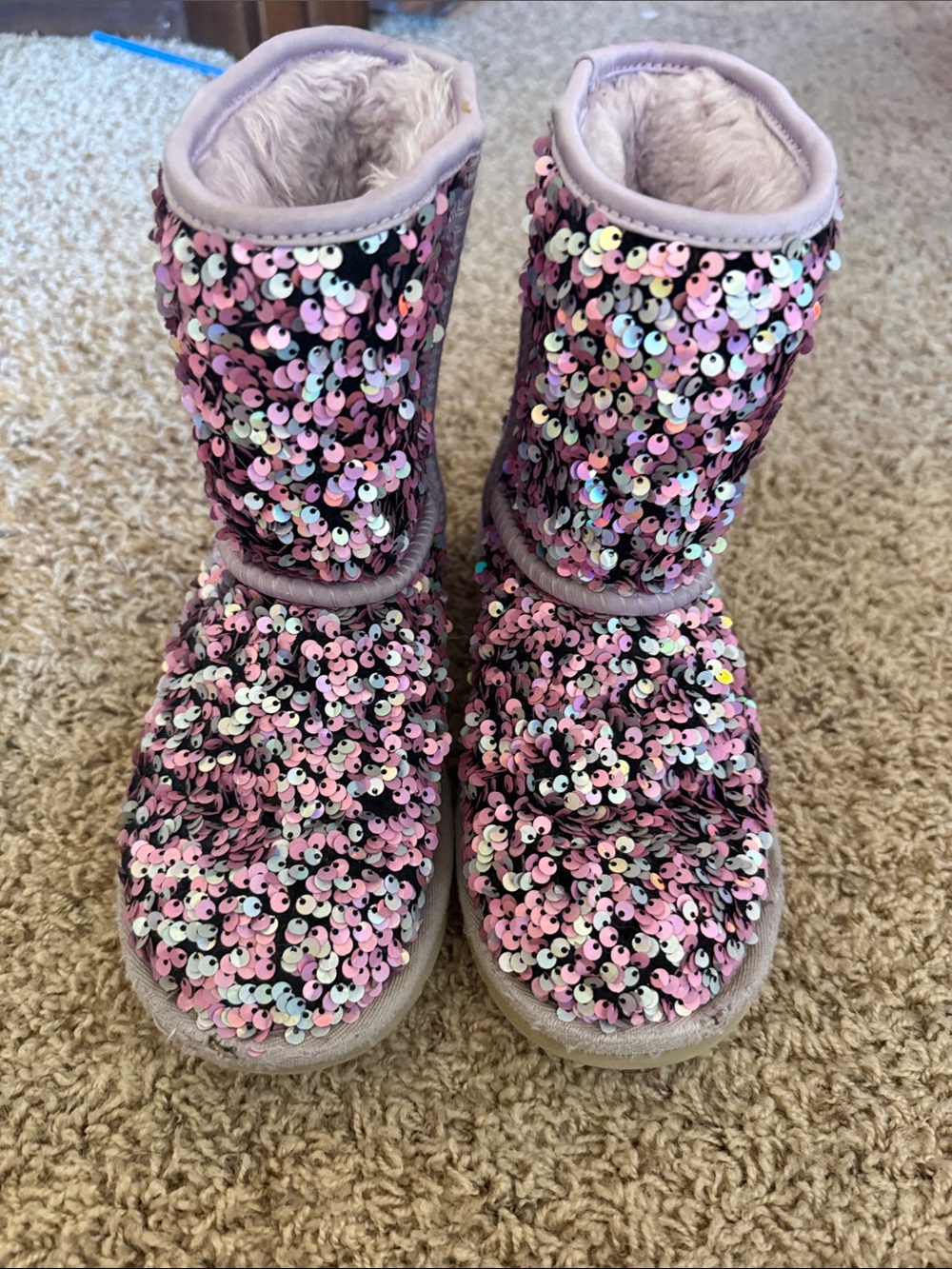 UGG Kids Pink Sequin Sparkle Boots